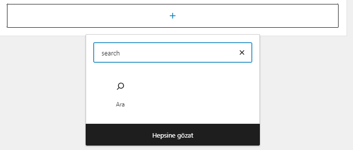 Wordpress Ara Bileşeni